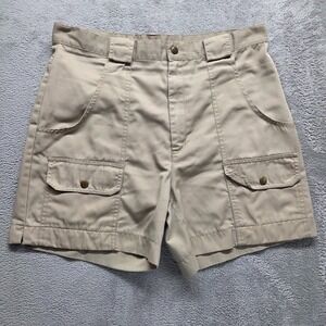 REI Shorts Mens 34 Beige Cargo Straight Mid Rise 5" Inseam Outdoor Hiking